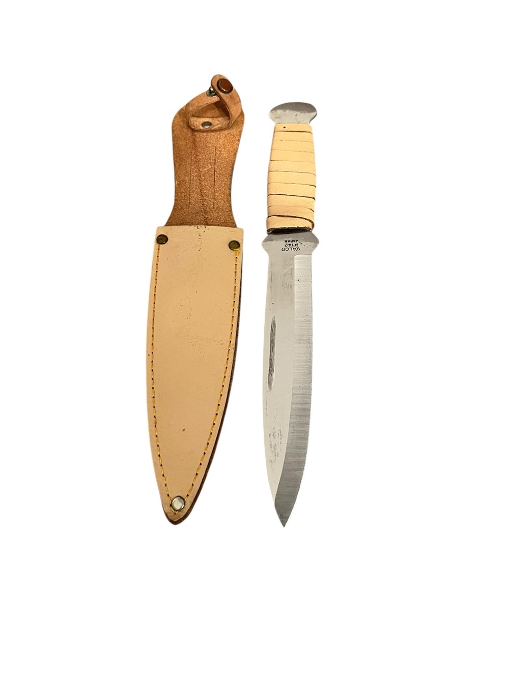 Vintage Valor #142 Knife Fixed Blade Survival Camping Hunting Japan & Sheath